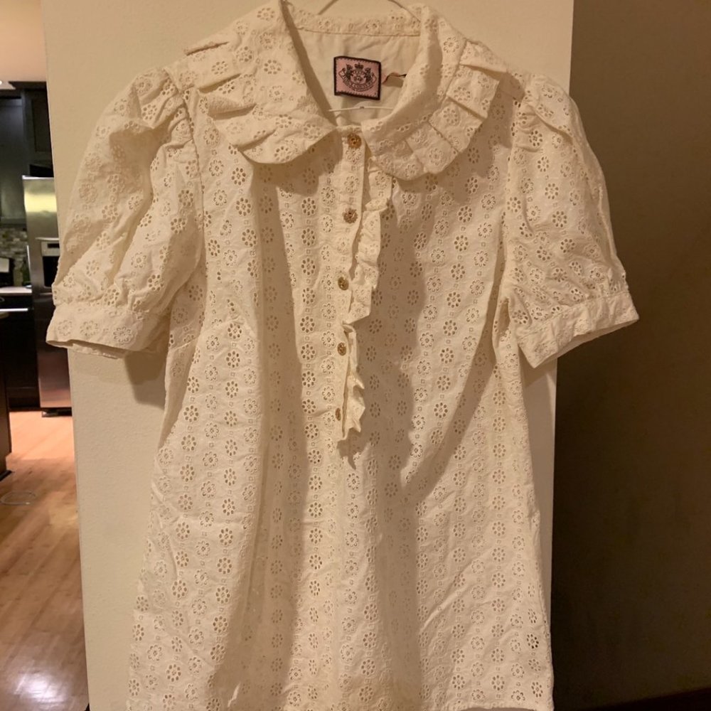 Juicy couture eyelet blouse sz 4